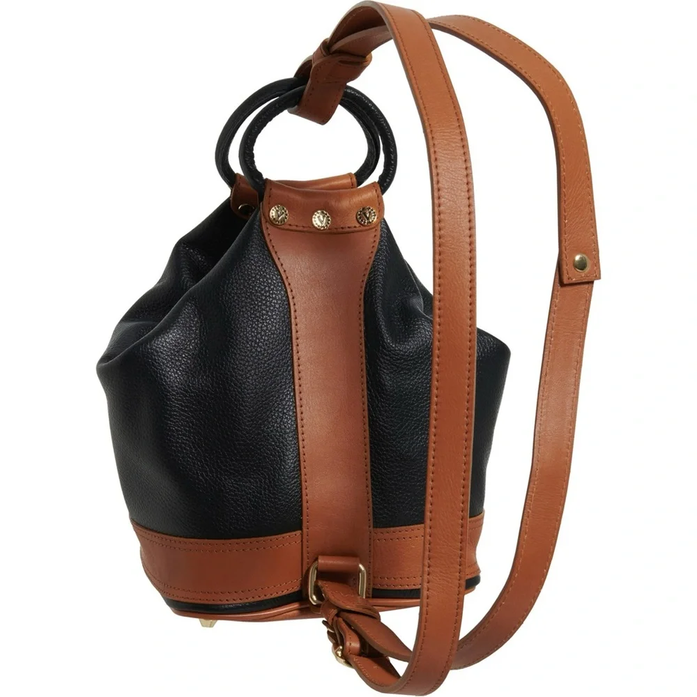 Valentina Sling Backpack Italian Leather Convertible Bucket Bag Purse
